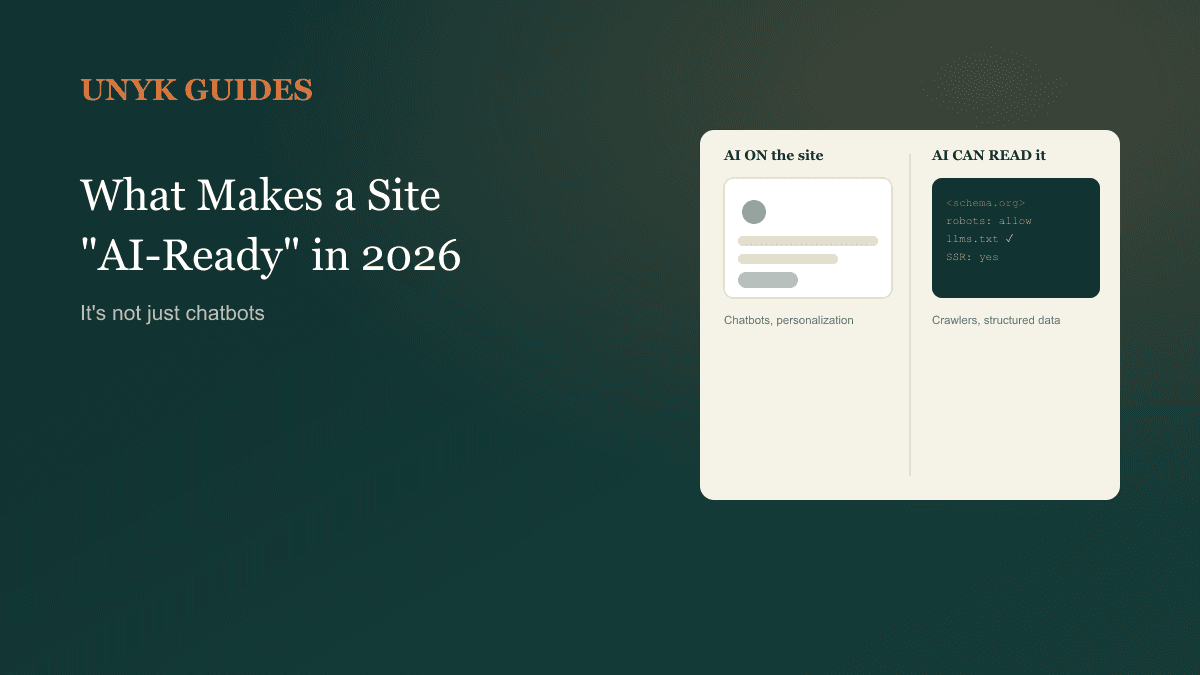 What Makes a Website "AI-Ready" in 2026 (It's Not Just Chatbots)